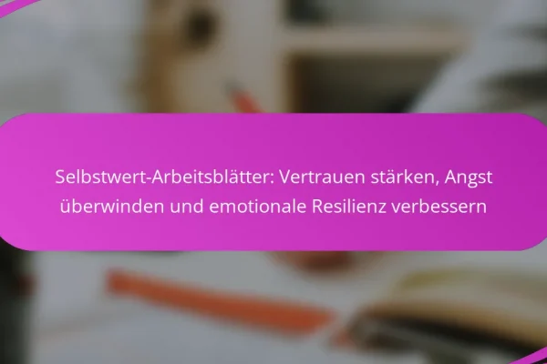 Selbstwert-Arbeitsblätter: Vertrauen stärken, Angst überwinden und emotionale Resilienz verbessern